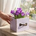 Cassetto Shabby Chic Deco Legno Viola Primavera Deco 12,5×12,5×10 cm | Floristik24.it