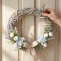 Ghirlanda decorativa, imbiancata, ghirlanda per porta, shabby chic, Ø42cm, rami naturali, stile country | Floristik24.it