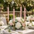 Candele rustiche a cono, tinta unita rosa, 350/28 mm, 4 pezzi | Floristik24.it