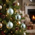 Palline di Natale infrangibili verde chiaro assortite Ø10cm 4 pz | Floristik24.it