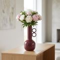 Vaso moderno e artistico con collo lungo e manici rotondi per interni eleganti, 24 cm | Floristik24.it