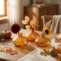 Mini vasi in vetro, bulbosi, piatti, arancioni, Ø9cm, 6 pezzi | Floristik24.it