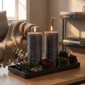 Eleganti candele a colonna color antracite 85x200mm - Design rustico, lunga durata di combustione, set da 2 per decorazioni eleganti | Floristik24.it