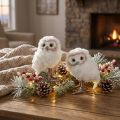 Decorazione invernale, statuette decorative di gufi da appoggio, bianche, 15 cm, 2 pezzi | Floristik24.it