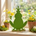 Frog King Feltro Legno Verde 20 cm x 27,5 cm Decorazione estiva | Floristik24.it