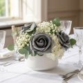 Rosa in schiuma Ø7,5 cm grigio 18 pz | Floristik24.it