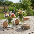Decorazione in vetro con sughero Vintage Trasparente Naturale Ø7cm H8cm 6 pz | Floristik24.it