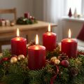 Candela a colonna 70/60 rosso antico 16 pz | Floristik24.it