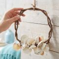 Anello decorativo marittimo con lumache di mare e conchiglie - bianco naturale, Ø 25 cm - perfetto per decorazioni di ispirazione costiera | Floristik24.it