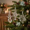 Figure natalizie decorazioni invernali da appendere trasparenti H10 cm 3 pezzi | Floristik24.it