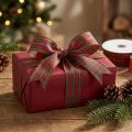 Nastro regalo nastro in tessuto a quadretti rosso verde scozzese 25mm 20m | Floristik24.it