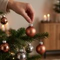 Mini palline di Natale in vetro albicocca argento Ø3cm 22 pz | Floristik24.it