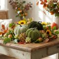 Zucca decorativa autunnale, verde chiaro, verde, verde scuro, Ø13cm, 3 pezzi | Floristik24.it