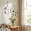 Anello decorativo in metallo, nero, decorazione da appendere, fiori, Ø23cm, set da 2, decorazione estiva da parete | Floristik24.it