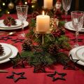 Decorazione a dispersione Stelle di Natale glitter nere Ø4cm 120 pz | Floristik24.it