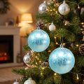 Palla di natale in plastica blu-turchese Ø8cm 2 pezzi | Floristik24.it