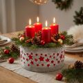 Vaso per l'Avvento, fioriera con stelle, decoro cemento Ø20cm H11cm | Floristik24.it