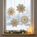 Eleganti fiocchi di neve di carta per decorazioni invernali e natalizie. | Floristik24.it