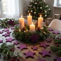 Decorazioni sparse stelle velluto floccato bacche viola 4/5 cm 40 pz | Floristik24.it
