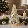 Mini albero di Natale con luci LED, argento e oro, 28 cm | Floristik24.it