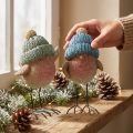 Uccellino con cappello Decorazione Blu e verde 18cm 2pz | Floristik24.it