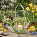 Annaffiatoio decorativo in vetro lanterna metallo verde Ø14cm H13cm | Floristik24.it