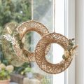 Anelli decorativi da appendere in stile boho, fibra naturale di iuta, Ø28 cm, decorazione da parete, decorazione da finestra, set da 4 | Floristik24.it