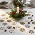 Mix glitter legno fiocchi di neve Ø2cm 144p | Floristik24.it