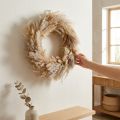 Ghirlanda di fiori secchi, erba della pampa, lagurus, decorazione boho da appendere, decorazione naturale, ghirlanda da parete, Ø31cm | Floristik24.it