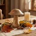 Fungo in legno con scanalature decorazione in legno fungo in legno di mango naturale 11,5×Ø10cm | Floristik24.it