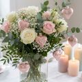 Mini cuori in vetro rosa 4 cm 12 pz | Floristik24.it