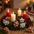 Specchio Bacche in vetro Natale argento albicocca Ø20mm 140 pz | Floristik24.it