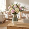 Vaso nostalgico in metallo con manico in stile vintage - Crema/Grigio/Oro Ø19cm H31cm | Floristik24.it