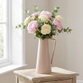 Vaso decorativo in metallo, brocca decorativa, rosa, conico, vaso per fiori vintage, 38 cm | Floristik24.it