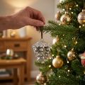 Pigna Addobbo per albero Metallo Colore argento A6cm | Floristik24.it