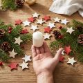 Decorazioni sparse in legno stelle naturale, rosso, bianco 3 cm mix 72 pz | Floristik24.it