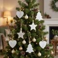 Appendini in legno assortiti. Bianco 5-6 cm 6 pezzi | Floristik24.it