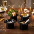 Cilindro decorativo nero, Capodanno, cappello come fioriera H5,5 cm 12 pezzi | Floristik24.it