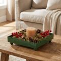 Vassoio decorativo quadrato in metallo verde 15×15cm 2 pezzi | Floristik24.it