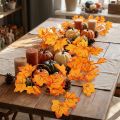 Ghirlanda di foglie, ghirlanda autunnale, arancione e gialla, 168 cm, 2 pezzi | Floristik24.it