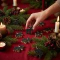 Decorazioni natalizie in legno di alce glitter nero 5×5,5 cm 12 pz | Floristik24.it
