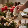 Mini decorazione da tavolo per albero di Natale bianco champagne H8cm 12 pezzi | Floristik24.it