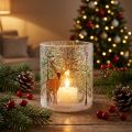 Porta tealight in vetro natalizio crackle tealight in vetro H13cm | Floristik24.it