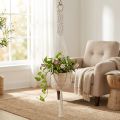 Cesto sospeso in macramè portavaso stile boho in legno Ø22cm | Floristik24.it
