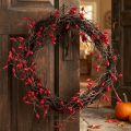 Ghirlanda di rosa canina artificiale decorazione autunnale ghirlanda rossa Ø50cm | Floristik24.it