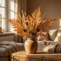 Decorazione con felci arancioni stabilizzate, 45 cm, 10 pezzi, fai da te per la decorazione della casa. | Floristik24.it