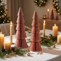 Decorazione da tavola Albero di Natale carta a nido d'ape Albicocca Oro H30cm 2 pz | Floristik24.it