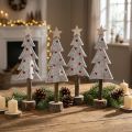 Decorazione per albero di Natale in feltro stella cuore beige rosso H21cm 4 pezzi | Floristik24.it