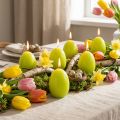 Candele pasquali a forma di uovo, colore verde lime, 9 cm, altezza 20 cm, 6 pezzi | Floristik24.it