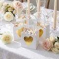 Buste regalo con manici carta oro bianco cm 8,5×8,5×8 12 pz | Floristik24.it